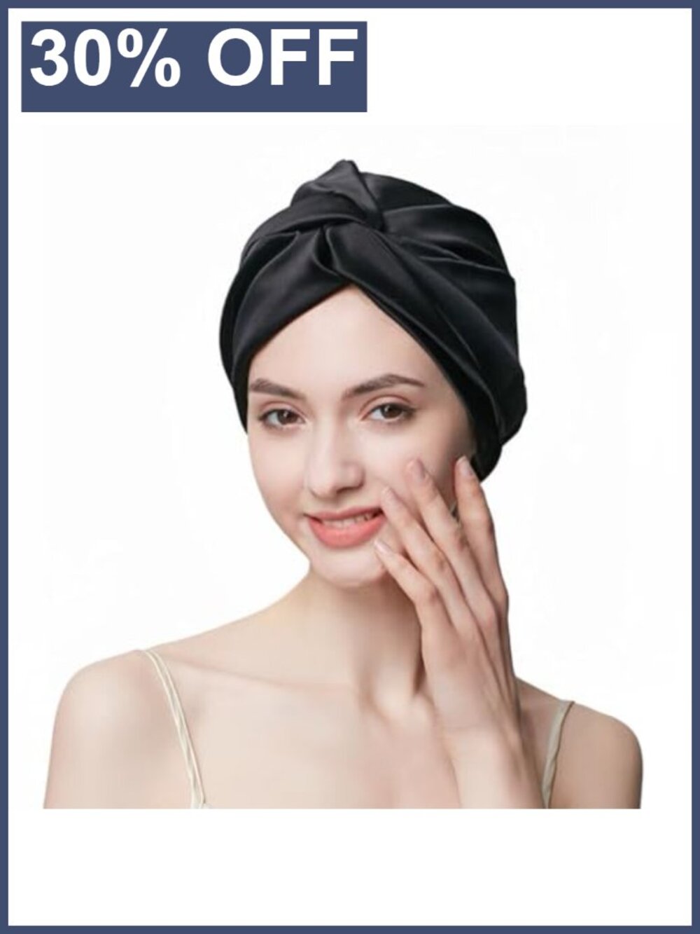 100% Mulberry Silk Bonnet Double Layer Sleep Cap Turban Night Hair Care